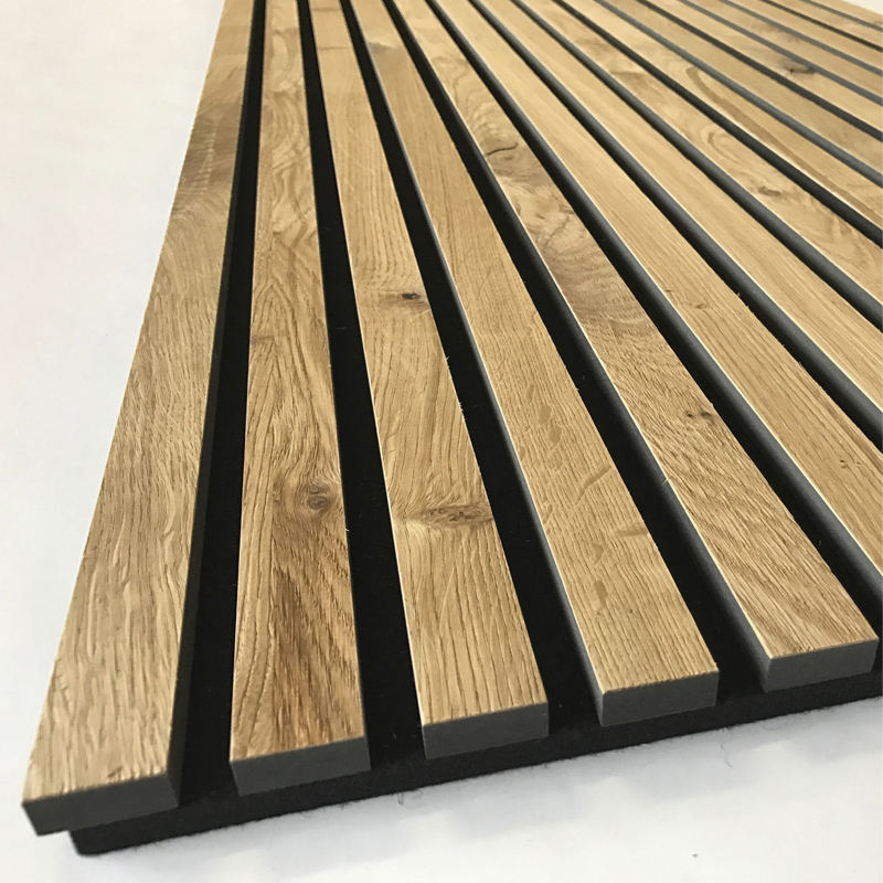 Wooden slat acoustic wall panel